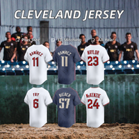 Camiseta de Béisbol y Sóftbol al por Mayor, Transpirable, Talla Grande, Bordada, Cleveland Guardian USA # 11 José Ramírez # 38 Steven Kwan # 23