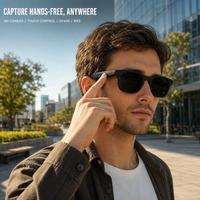 Lunettes Intelligentes avec Caméra 1300W, Transfert WIFI, Contrôle par Geste, ChatGPT, pour Hommes et Femmes, Extérieur, IA