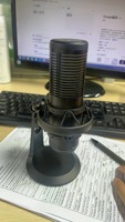 Microphones professionnels de studio pour jeux vidéo, micro à condensateur RGB pour PC, ordinateur, streaming et enregistrement