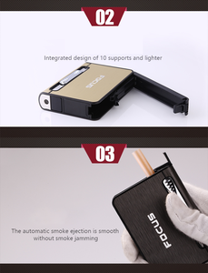 Briquet en alliage d'aluminium à <span class=keywords><strong>cartouche</strong></span> automatique, designs personnalisés intégrés, étanche, étui à cigarettes - Product Image 5