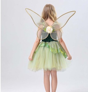Costume de <span class=keywords><strong>fée</strong></span> des fleurs verte et rose pour fille, Halloween, jardin, conte de fées, lutin, <span class=keywords><strong>clochette</strong></span>, DISP-008 - Product Image 2