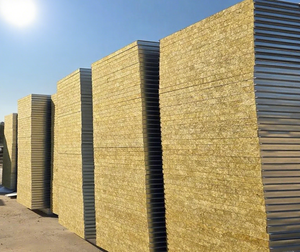 Mật độ cao lớp Một bảng điều khiển bánh sandwich len đá chống cháy với bảo quản nhiệt cho nhà máy xây dựng bức tường phòng lạnh hội thảo - Product Image 6