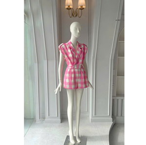 Coshe Combinaison Femme Haute Qualité Moderne et Jeune Plaid en Blanc Rose Marron Couleurs Offre Spéciale Exportation au Vietnam - Product Image 1