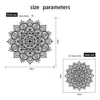 Pochoir mural de grandes fleurs mandalas (52x52cm) Décoration de studio de yoga Pochoir de peinture d'art mandala