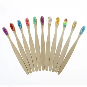 Disposable toiletries soft bristled wooden bamboo toothbrush customizable logo hotel toothbrush