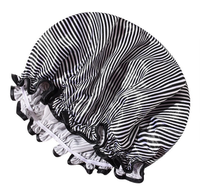 Grand bonnet de douche imperméable réutilisable à deux couches pour femmes pour tous les types de cheveux-pour tresses longues bouclées droites