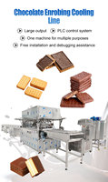 Ligne d'enrobage de chocolat entièrement automatique, machine industrielle de recouvrement de chocolat avec tunnel de refroidissement pour biscuits, barres protéinées et snacks