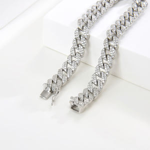 16.5mm 18mm Rétro Vintage Hip Hop Haute Poli Cubique 925 Argent Zircone Miami pour Hommes Femmes Cubain Lien Chaîne Bracelet - Product Image 5