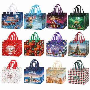 Cartoon Reusable Non-Woven Medium Size <b>Christmas</b> Shopping <b>Bags</b> Handles Tote <b>Bags</b> for Presents <b>Gifts</b> Wrapping - Product Image 3