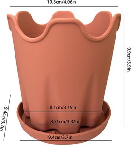 Silicone Plant <b>Pot</b> with Drainage Hole and Silicone Saucer Round Flower Planter <b>Succulent</b> and Nursery <b>Pots</b> - Product Image 2