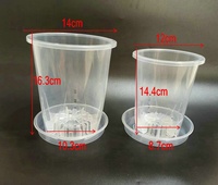 Pot Anggrek Plastik PC Transparan Baru dengan Kolom Udara, Wadah Pot Bunga Berlubang, Goblet Pot Bunga Plastik, Keranjang Plastik untuk Taman