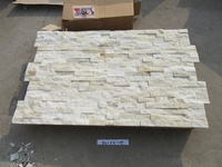 Pierre blanche de culture de revêtements de mur de panneau de pierre de quartzite de Yellowwish décoratif