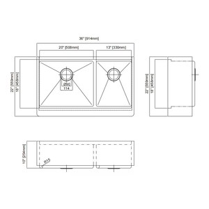Fregadero Doble <span class=keywords><strong>Grande</strong></span> Contemporáneo Hecho a Mano para Granja, con Delantal Frontal, Duradero y Multifuncional, Venta al por Mayor - Product Image 3