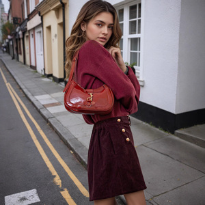 Falda Midi <span class=keywords><strong>de</strong></span> Pana Nueva <span class=keywords><strong>de</strong></span> Otoño e Invierno con Hebilla Metálica, Estilizada y Versátil, a la <span class=keywords><strong>Moda</strong></span> - Product Image 3