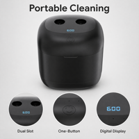 Nettoyeur ultrasonique portable 45 kHz pour aligneurs dentaires et prothèses, 200 ml, alimenté par USB, pour usage domestique, directement de l'usine