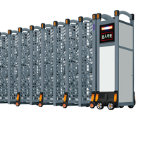 Portail télescopique rétractable en alliage d'aluminium au design moderne, portail automatique antivol pour cour et usine