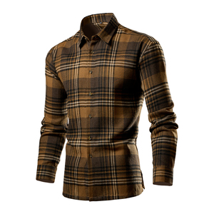 Streetwear Private <span class=keywords><strong>Label</strong></span> Plaid in cotone nero <span class=keywords><strong>camicie</strong></span> di flanella per gli uomini con bottoni manica lunga pronto per la spedizione 1022 - Product Image 3