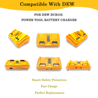 Cargador Rápido de Múltiples Puertos de 20V 3A 60W Máx. DCB102, Reemplazo para Batería de Atornillador de Impacto DEW