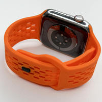 Bracelet de montre en caoutchouc à boucle inversée pour Smartwatch 11-1 Ultra, bracelet de montre en silicone monochrome respirant en maille