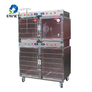 EUR PET migliore vendita strumento veterinario Icu in acciaio inox gabbie veterinarie Vet gabbia di ossigeno per cane gatto veterinario clinica