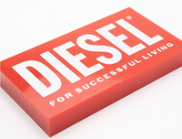Présentoir de cube Acrylique Logo Block Shop Display Stand Plexiglass Logo base Stand Clear Solid Acrylic Block