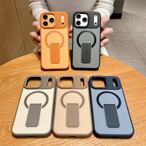 เคสโทรศัพท์แบบพับได้แม่เหล็กด้านในแบบดั้งเดิมสำหรับ iPhone 17 16 15 14 Pro Max พร้อมขาตั้งแบบฝ้า ผิวสัมผัสเนื้อผ้าลินิน ฝาหลังแบบด้าน - Product Image 1