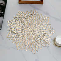 Napperons ronds métalliques dorés classiques en vrac pressé feuille de vinyle pour Table de cuisine à manger tapis de Table élégants