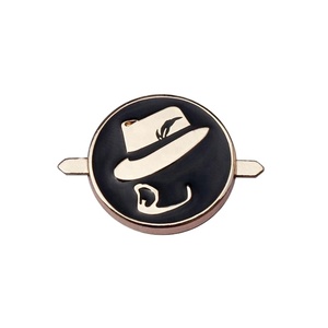 Decorative Wallet/Cap/Bags Metal Round Tag Custom Metal Name Label <strong>Plate</strong> With Black <strong>Enamel</strong> - Product Image 1