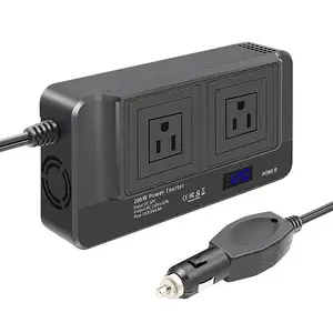 Inversor de coche de 200W DC 12V a 110V con USB de 2,4 A, 1 USB QC3.0 y 1 puerto tipo C