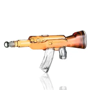 850Ml AK47 Rifle Gun Vormige Glazen Decanter/Unieke Gun Vormige Glazen Whisky Karaf En Bril Sets