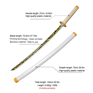 Espada de Cosplay personalizada, espada de Anime, Katana, Tanjirou, venta al por mayor - Product Image 2
