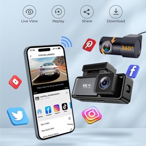 Caméra de tableau de bord à double objectif 4K+1080P, écran 3 pouces, 170° °   Caméra de <span class=keywords><strong>Voiture</strong></span> DVR Grand Angle WiFi GPS Vision Nocturne Enregistrement en Boucle - Product Image 1