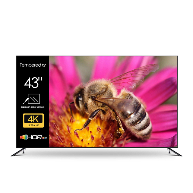 Ultra-Thin 43 Pouce UHD 4K Tempered Glass LED TV 50 55 65 Inch Smart Android WiFi TV