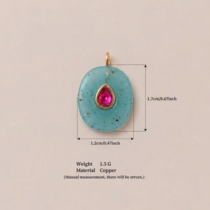 Nuevo Colgante DIY de Resina con Zirconia de Piedra Natalicia Colorida, Redondo y Cuadrado, Bañado en Oro PVD, Inoxidable y Resistente al Agua - Product Image 2