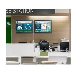 Hospital Operates Digital Signage educational images and videos digital waiting room queue up wall mounted signage