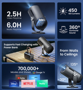 Proiettore Mini Dangbei <span class=keywords><strong>Freedo</strong></span> con Batteria, Google TV Ufficiale, Supporto 4K, Risoluzione Nativa 1080P, Proiettore Portatile 165 °   Proiettore Gimbal - Product Image 3