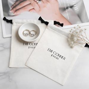 Pochette à bijoux en coton et lin écologique personnalisée avec cordon de serrage 10x15cm pour un emballage et des cadeaux élégants - Product Image 5