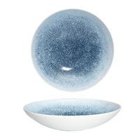 Bol en céramique à large ouverture dégradé, moderne, rond, profond, écologique, compatible micro-ondes, pour salades de fruits et ramen