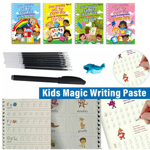4 pièces/ensemble cahier de pratique magique avec impression en langue française, livre de mots de calligraphie <span class=keywords><strong>meilleur</strong></span> cadeau pour enfant - Product Image 2