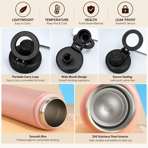 Bouteille d'eau magnétique avec support pour téléphone, 25 oz, thermos en acier inoxydable isolé sous vide avec couvercle à boucle compatible MagSafe pour la salle de sport - Product Image 5