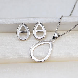 Juego de Joyería DIY, Plata S925, Colgante en Forma de Gota 13*17mm, Jade Hueco Thomas Bay 8*11mm, Accesorios 1746 - Product Image 1