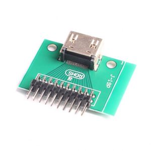 Placa de prueba HDMI de 19 pines, adaptador de placa base de 19 pines, conector chapado en oro con pines de placa PCB - Product Image 1