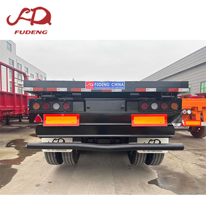Semi-remorque à plateau plat en acier noir à 3 essieux Fudeng personnalisable, suspension mécanique, charge utile maximale <span class=keywords><strong>de</strong></span> 60 tonnes pour le <span class=keywords><strong>transport</strong></span> - Product Image 6