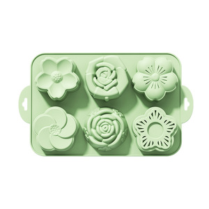 <b>Heart</b> And Flower Silicone Mold Food Grade Baking <b>Chocolate</b> Mousse Mold For Valentine's Day - Product Image 2