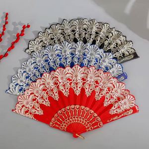 พัดพลาสติกพับได้ลายลูกไม้ดอกไม้แบบสเปนขายส่ง - Product Image 6