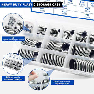 צבע להתאמה אישית 245 מחשבים איטום מכונות כביסה ערכת מטרי nbr מצופה אבץ מבחר אטמים מתכת מצופה אבץ m6 m30 - Product Image 5