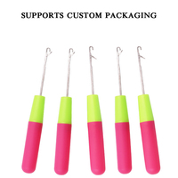 Usine Vente en Gros Manche en Plastique Crochet Dreadlocks Outils de Coiffure DIY Aiguilles à Loquet pour Extensions de Cheveux