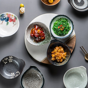 Cuenco de cerámica de estilo japonés creativo <span class=keywords><strong>Hefa</strong></span>, plato pequeño resistente al calor para el hogar, plato para aperitivos, olla caliente, salsa para condimentos - Product Image 3