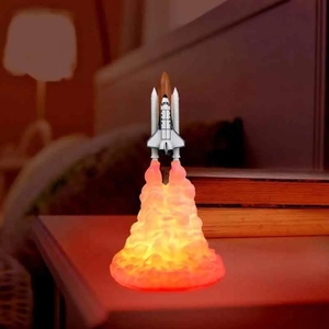 Lampe de nuit LED pour <span class=keywords><strong>navette</strong></span> <span class=keywords><strong>spatiale</strong></span> imprimée en 3D Lampe de nuit de chevet rechargeable pour les amoureux de l'espace Lampe de <span class=keywords><strong>lune</strong></span> Décoration de la maison - Product Image 3