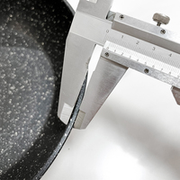 Ensemble de poêles antiadhésives en alliage d'aluminium forgé pour la cuisine domestique, compatibles induction, sans couvercle, poignée en bakélite/peinte, qualité alimentaire